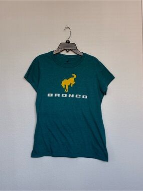 Ford Bronco Graphic Tee Green Short Sleeve T-Shirt Medium Casual Logo